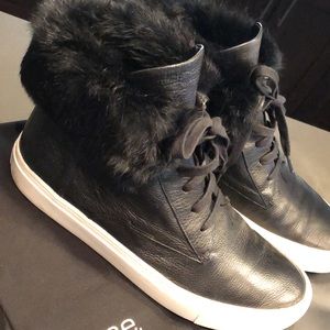 Vince Nyack Fur Sneaker Size 9 Gently worn.